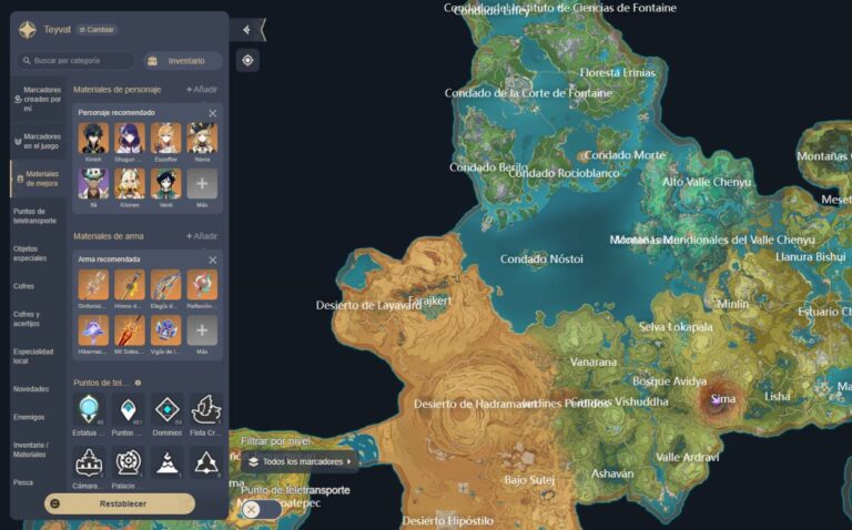 Mapa de Genshin Impact cómo se usa y qué es